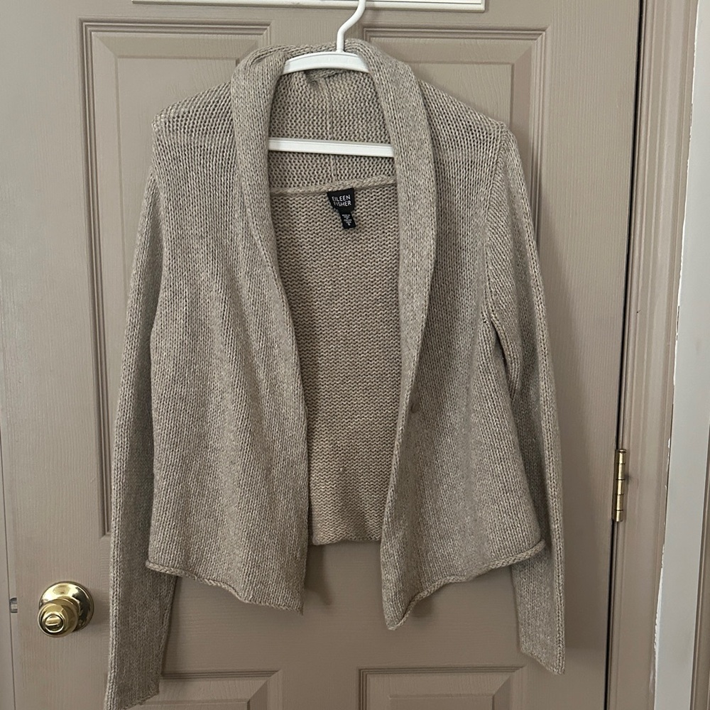 Eileen Fisher Beige Knit Cardigan